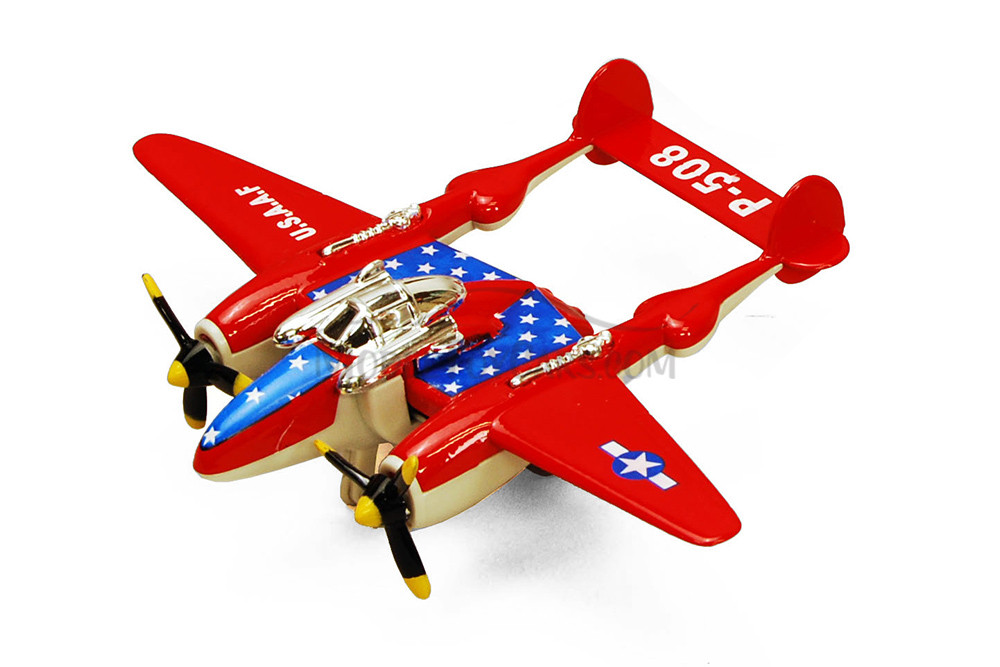 P-508 WWII Pullback Fighter, Red - Showcasts 508D - Diecast Model Toy Car