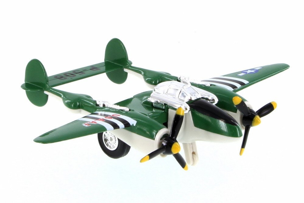 P-508 WWII Pullback Fighter, Green - Showcasts 508D - Diecast Model Toy Car