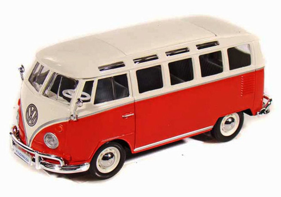 Diecast Car w/Trailer - Volkswagen Van Samba Bus 31956 - 1/25 (1/24) Scale Diecast Model Toy Car