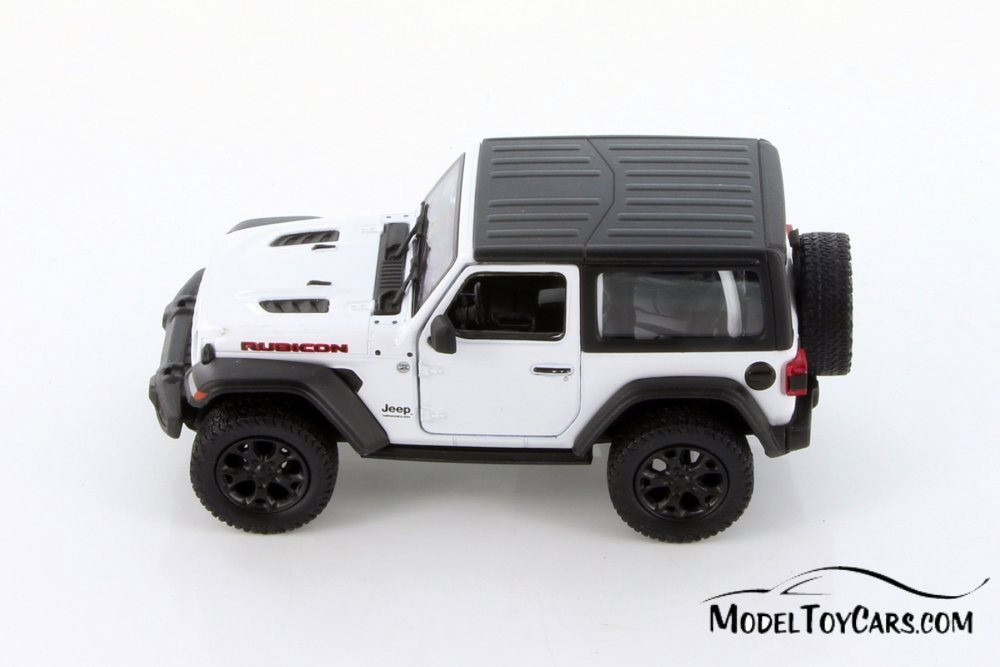 2018 Jeep Wrangler Rubicon Hard Top, White - Kinsmart 5412DK/WT - 1/34 scale Diecast Model Toy Car