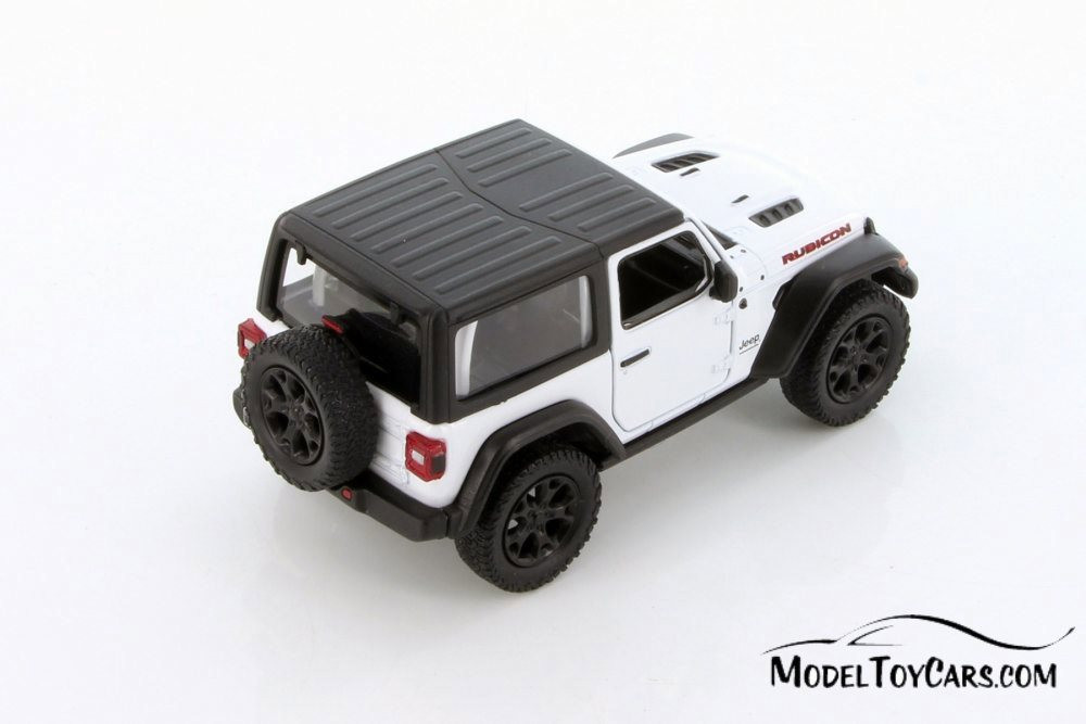 2018 Jeep Wrangler Rubicon Hard Top, White - Kinsmart 5412DK/WT - 1/34 scale Diecast Model Toy Car