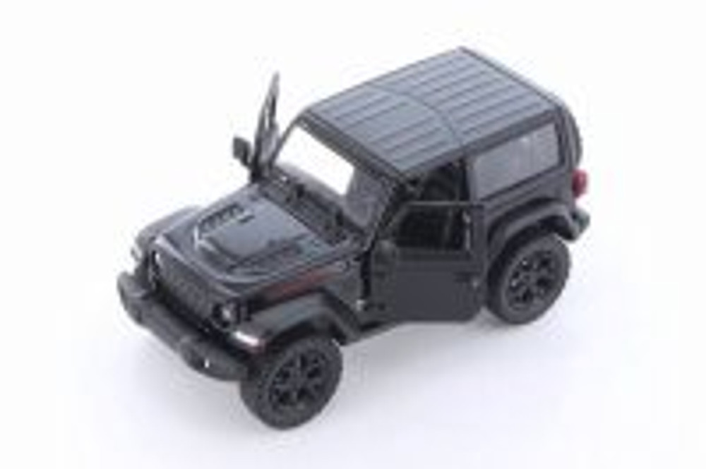 2018 Jeep Wrangler Rubicon Hard Top, Black - Kinsmart 5412DK/BK - 1/34 scale Diecast Model Toy Car