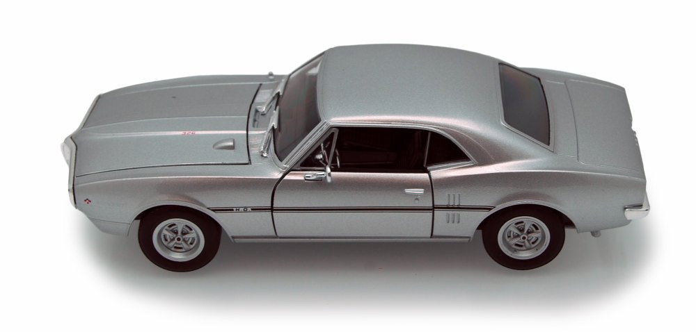 Diecast Car w/Trailer - 1967 Pontiac Firebird, Silver -  22502 - 1/24 scale Diecast Model Toy Car