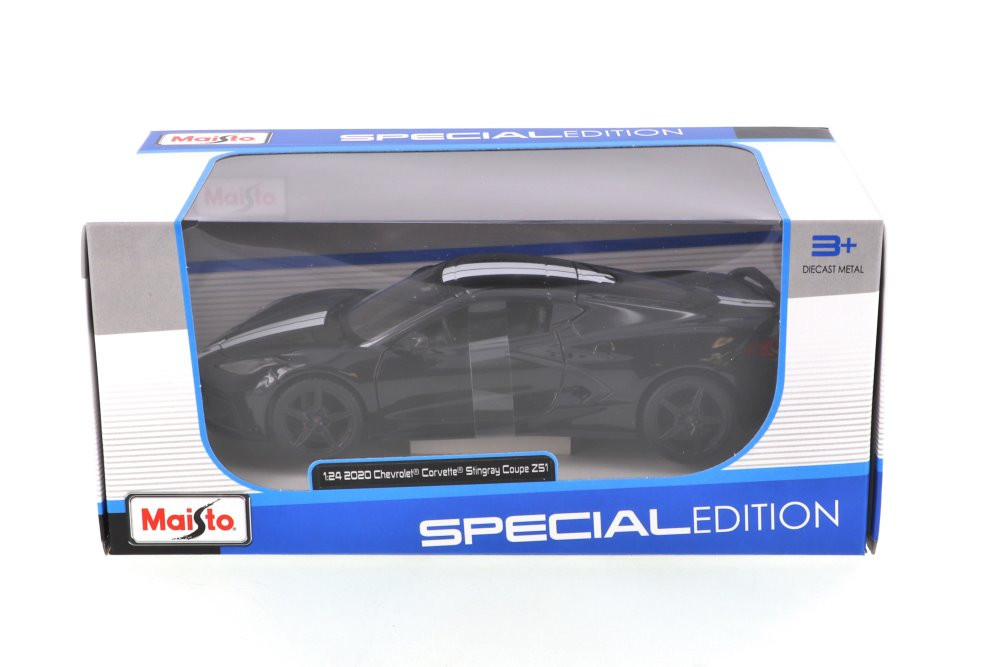 Diecast Car w/trlr 2020 Chevy Corvette Stingray Z51 Coupe 31527BK 1/24 scale Diecast Model Toy Car