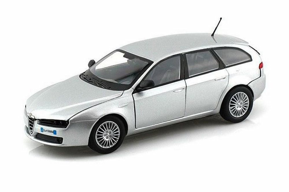 Diecast Car w/Trailer - Alfa-Romeo 159 SW Hardtop, Silver - Showcasts 73372SV/6 - 1/24 Diecast Car