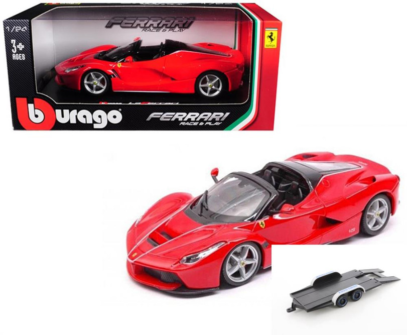 Diecast Car w/Trailer - Ferrari LaFerrari F70 Aperta, Red - Bburago 18-26022RD - 1/24 Diecast Car