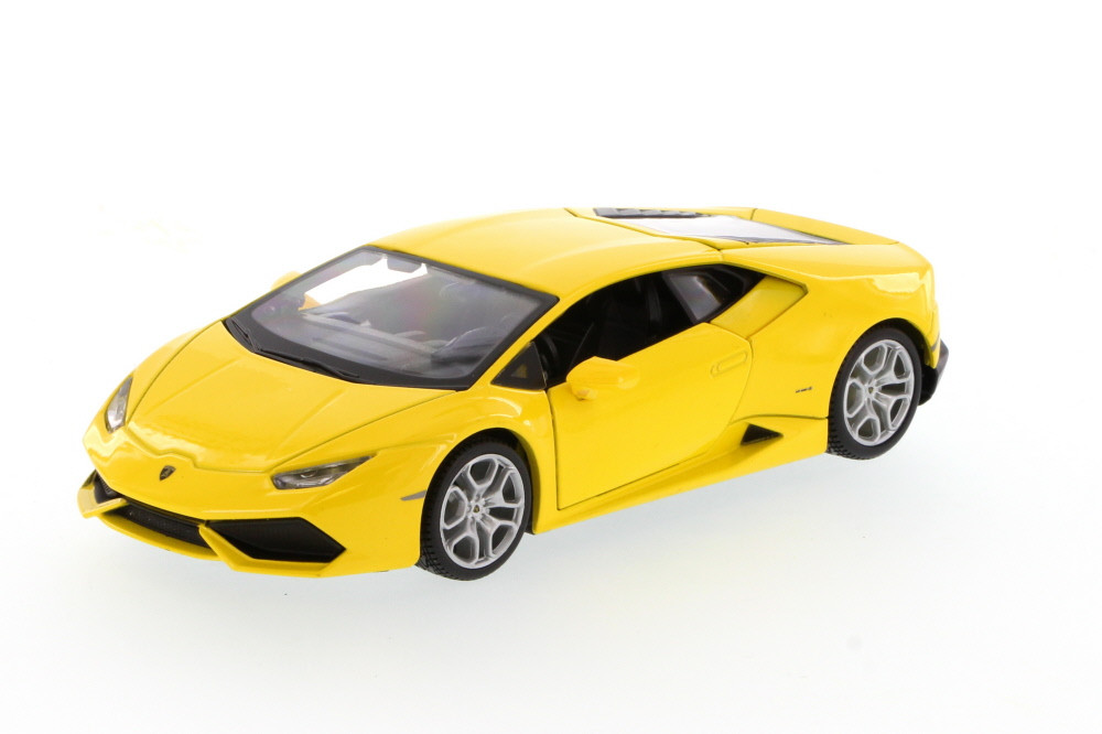 Diecast Car w/Trailer - Lamborghini Huracan Hard Top, Yellow - Showcasts 34509 - 1/24 Scale Diecast Model Toy Car (Brand New, but NOT IN BOX)