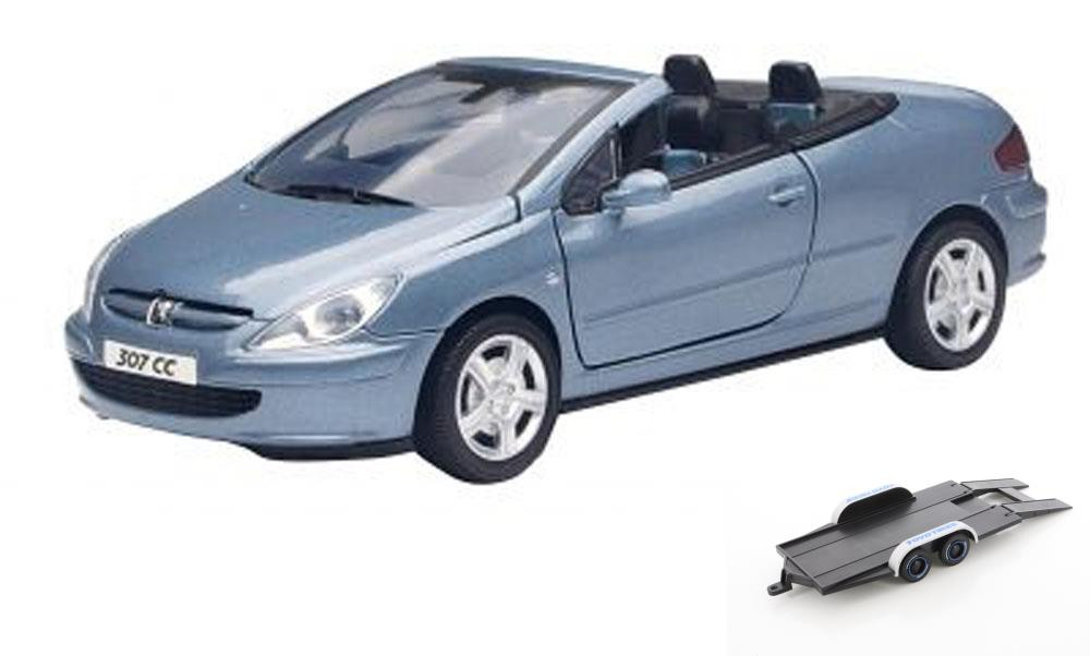 PEUGEOT 307 CC 1:43 Scale model toy car die cast models cars diecast Silver