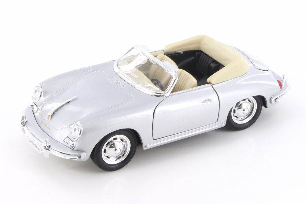 Diecast Car w/Trailer - Porsche 356B Convertible,w/ -  29390WSV - 1/24 Scale Diecast Model Toy Car