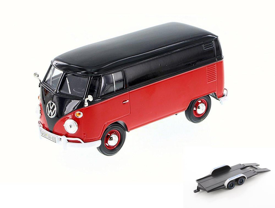 Diecast Car w/trlr Volkswagen Type 2 Delivery Bus,&  79342W 1/24 Scale Diecast Model Toy Car