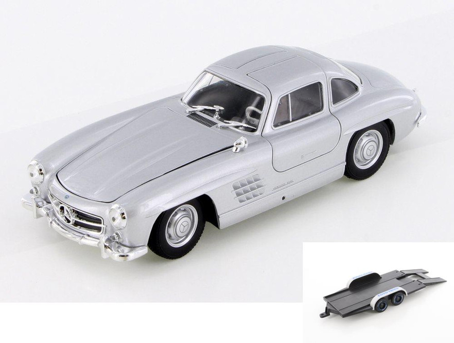 Diecast Car w/Trailer - Mercedes-Benz 300SL, Classic-  24064/4D - 1/24 Scale Diecast Model Toy Car