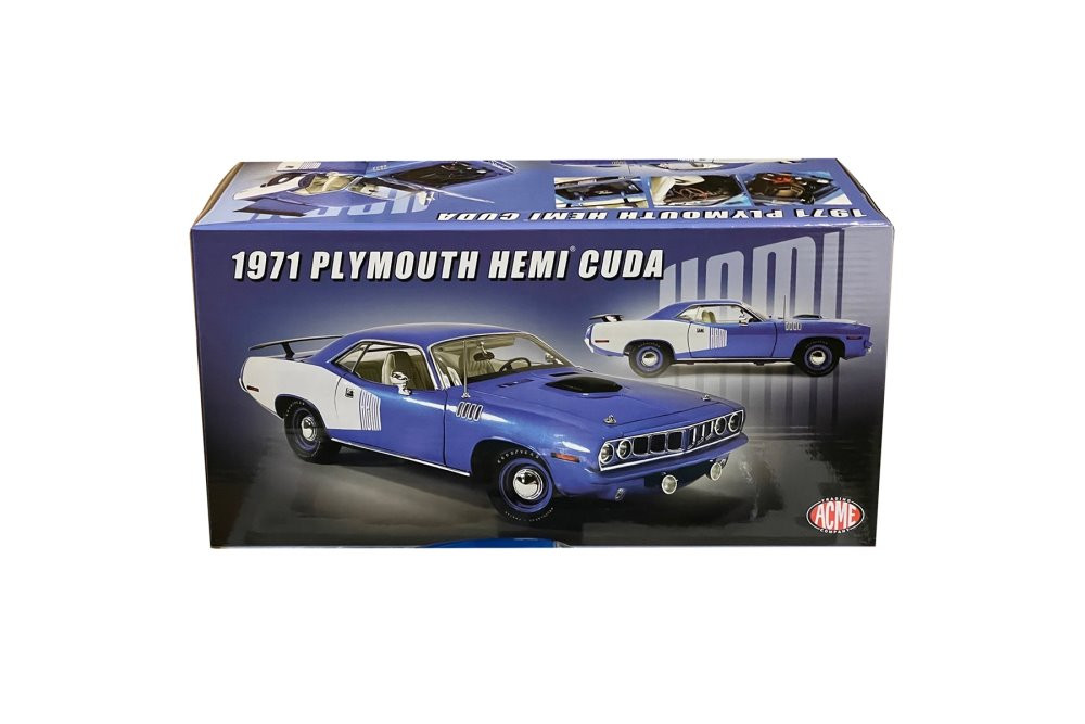 1971 Plymouth Hemi Barracuda, B5 Blue and White - Acme A1806123