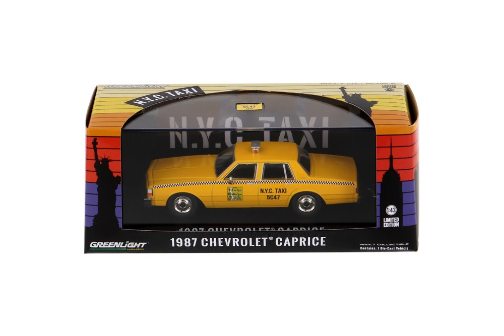 1968 Chevy Caprice New York City Taxi, Yellow - Greenlight 86611 - 1/43  scale Diecast Model Toy Car