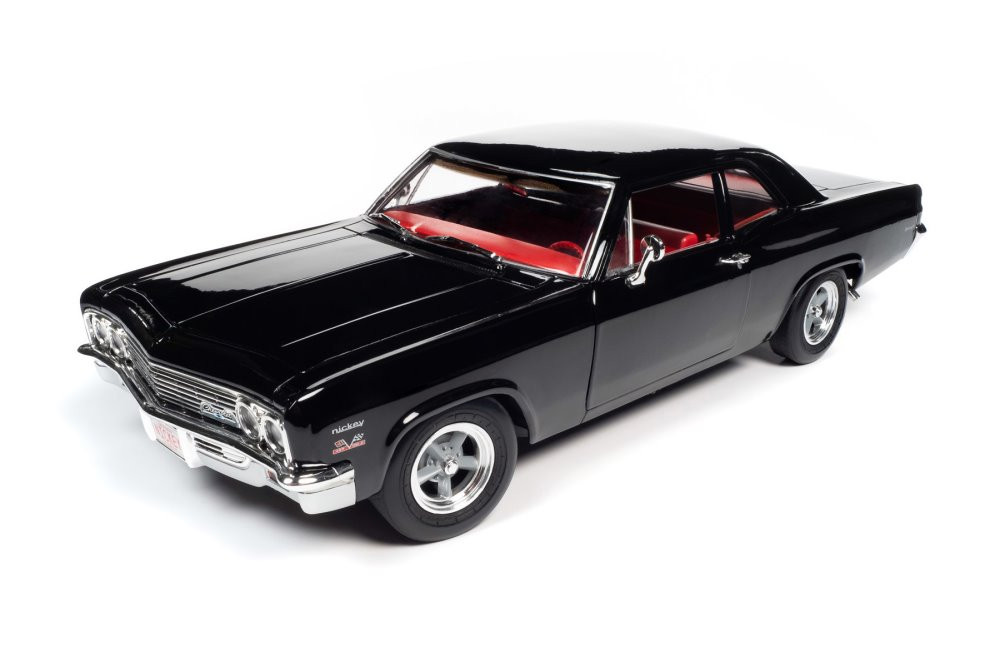 Nickey 1966 Chevy Biscayne Coupe, Tuxedo Black - Auto World AMM1259 - 1/18 scale Diecast Car