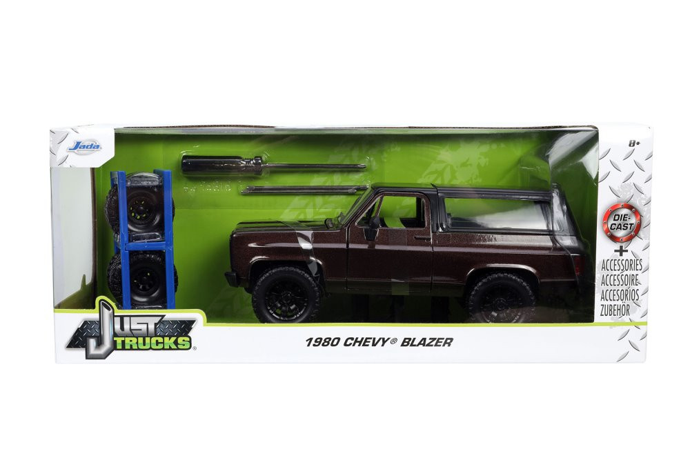 1980 Chevy Blazer with Extra Wheels, Dark Brown and Black - Jada