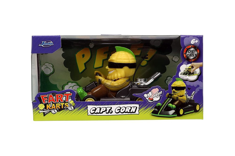 Kartoon Fart Karts - Captain Corn with 5 Fart Sounds, Black - Jada
