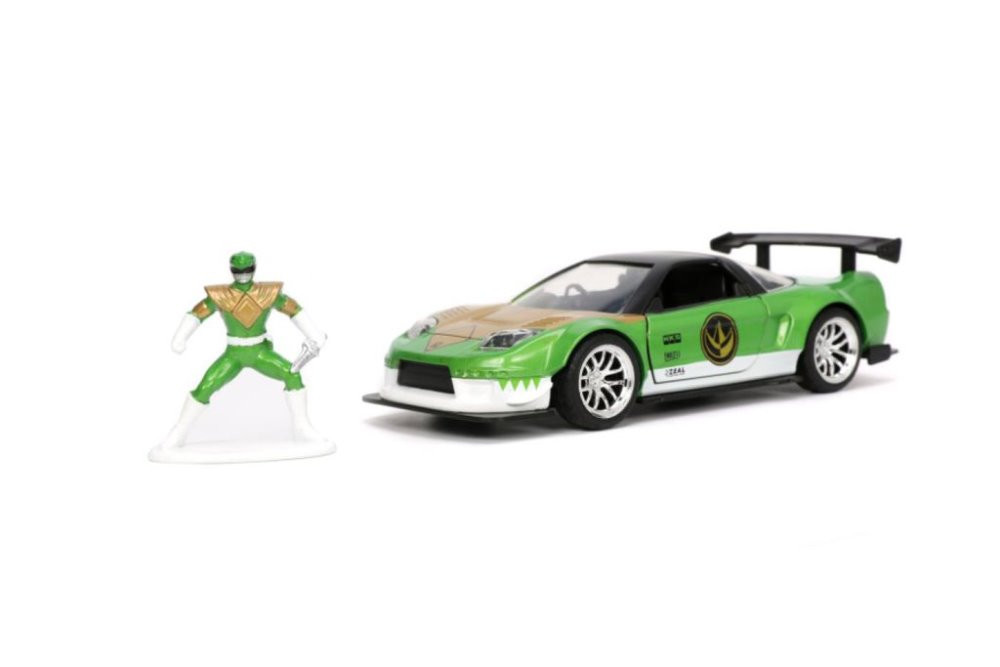 2002 Honda NSX Type-R Japan Spec with Green Ranger Diecast Figurine, Power Rangers - Jada Toys 32871 - 1/32 scale Diecast Model Toy Car