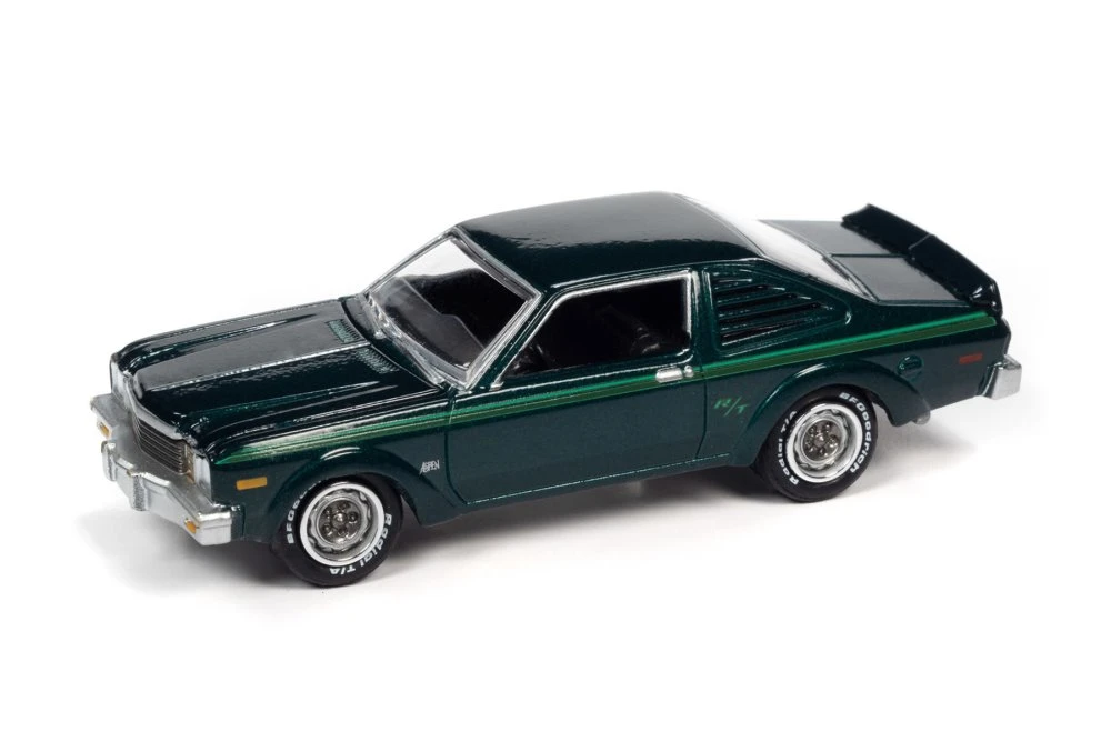 1976 Dodge  Aspen , Deep Sherwood Sunfire Poly Green - Johnny Lightning JLCG025/48B - 1/64 scale Diecast Model Toy Car