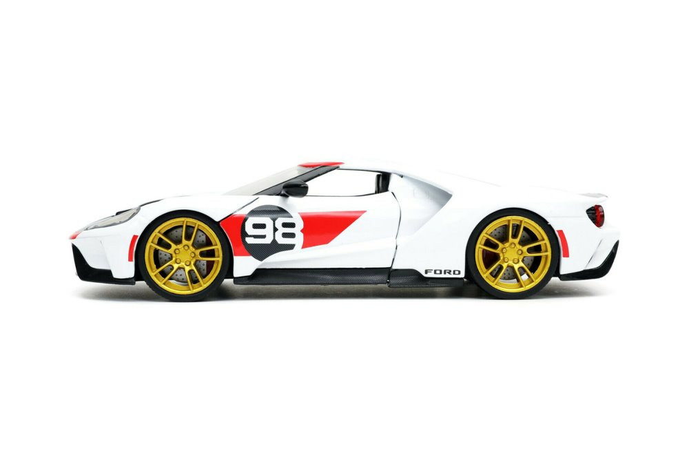 2021 Ford Gt #98, White - Jada Toys 32700/4 - 1/24 scale Diecast Model Toy Car