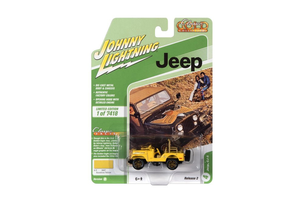 Jeep CJ-5 , Sunshine Yellow - Johnny Lightning JLSP150/24B - 1/64 scale Diecast Model Toy Car