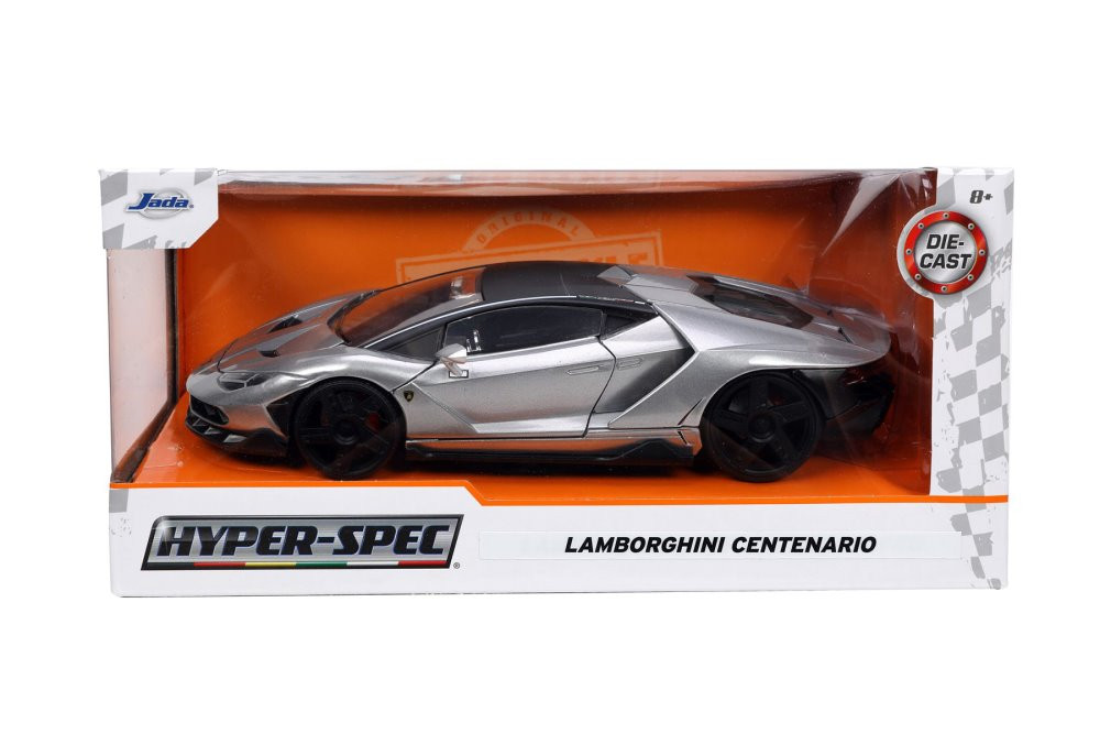 Lamborghini Centenario, Gray and Black - Jada Toys 32277/4 - 1/24 scale  Diecast Model Toy Car