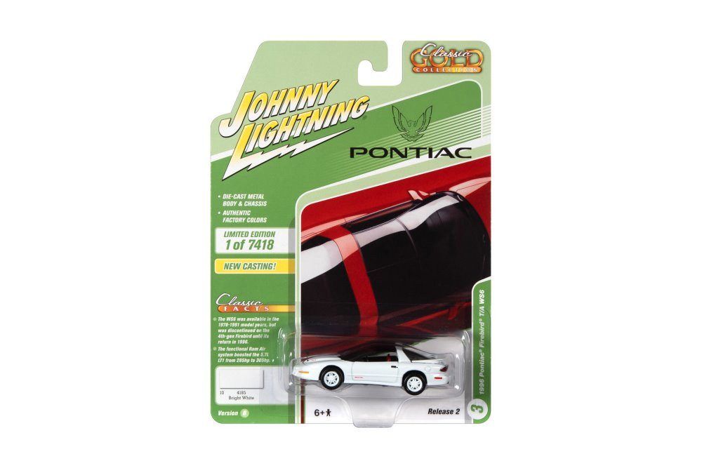 1996 Pontiac Trans Am, Bright White - Johnny Lightning JLSP149/24B - 1/64 scale Diecast Car