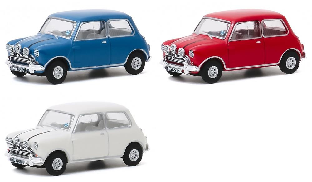 Italian Job Mini Cooper Diecast Car Package - Three 1/64 Scale Diecast Model Cars