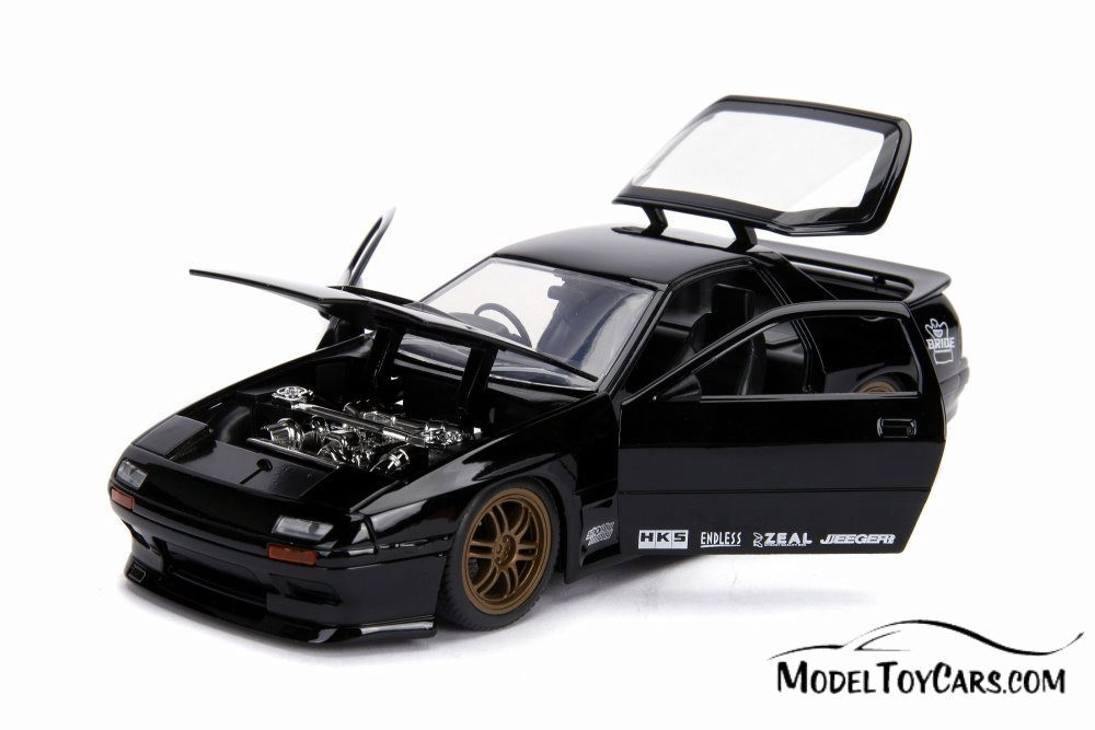 1985 Mazda RX-7 (FC), Glossy Black - Jada 30425 - 1/24 scale Diecast Model Toy Car