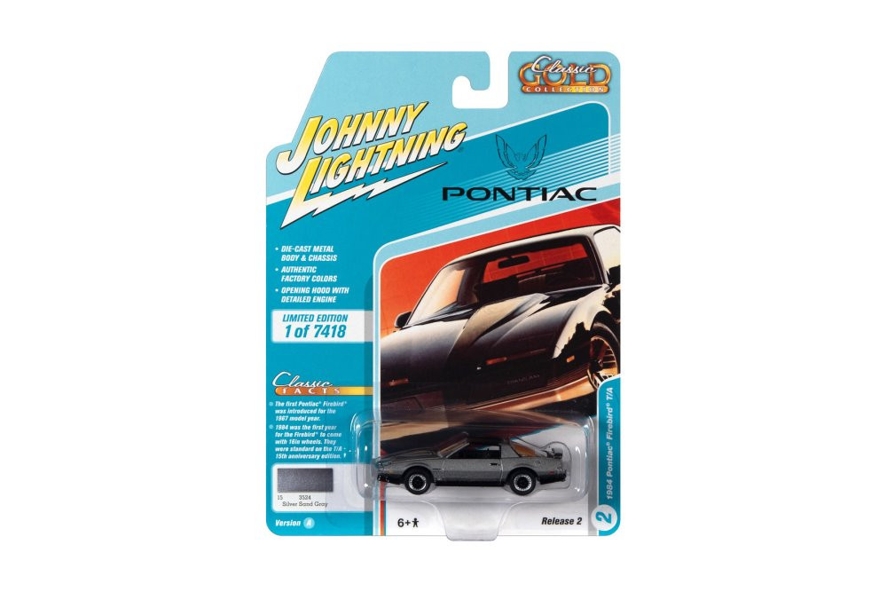 1984 Pontiac Firebird Trans Am, Silver Sand Gray Poly - Johnny Lightning JLSP148/24A - 1/64 Diecast Car