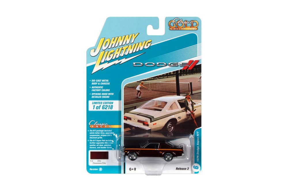 1976 Dodge Aspen, Cinnamon Red Poly - Johnny Lightning JLCG025/48A - 1/64 scale Diecast Model Toy Car