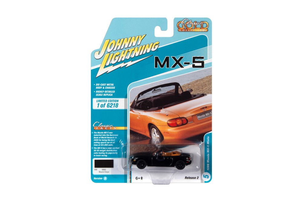 1999 Mazda Miata, Black Onyx - Johnny Lightning JLCG025/48A - 1/64 scale  Diecast Model Toy Car