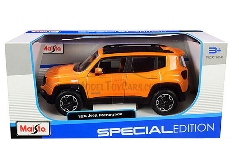 2017 Jeep Renegade SUV, Orange - Maisto 31282OR - 1/24 scale Diecast Model Toy Car