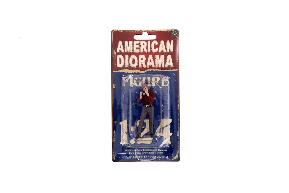 Race Day 1 Figure II, Burgundy & Gray - American Diorama 76384 - 1/24 Figurine - Diorama Accessory