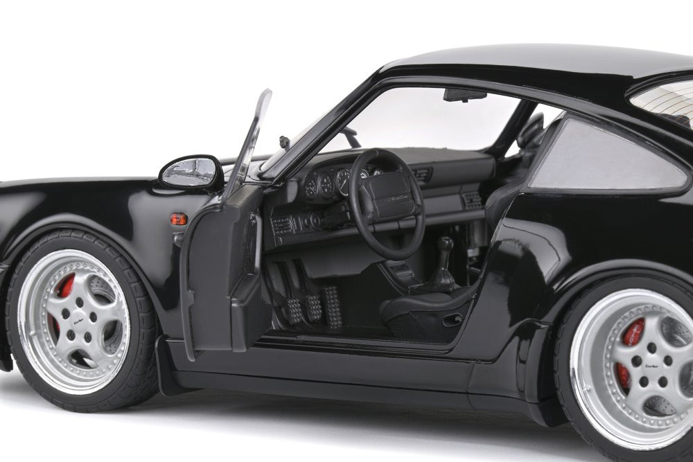 1993 Porsche 911 (964) Turbo 3.6, Black - Solido S1803404 - 1/18