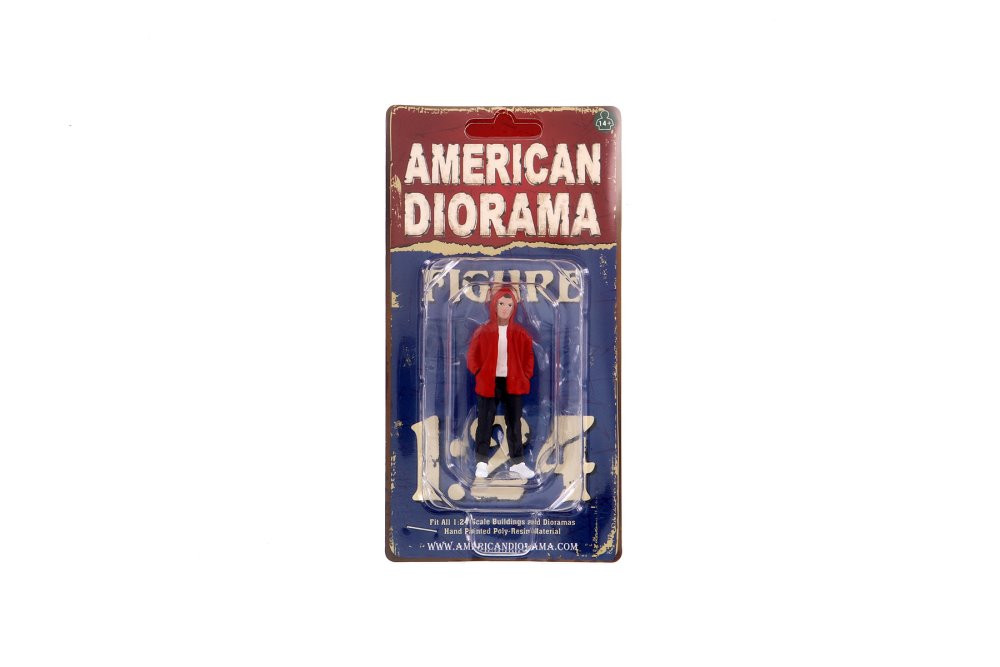 Car Meet 2 Figure IV, Red and Black - American Diorama 76392 - 1/24 Figurine - Diorama Accessory