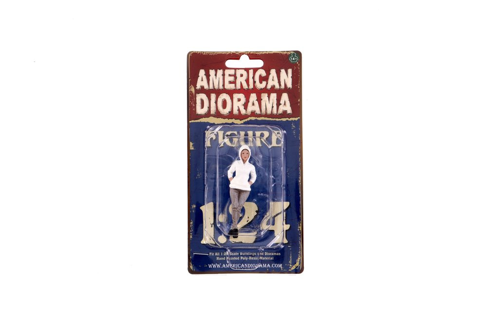 Car Meet 2 Figure I, White w/Beige - American Diorama 76389 - 1/24 Figurine - Diorama Accessory