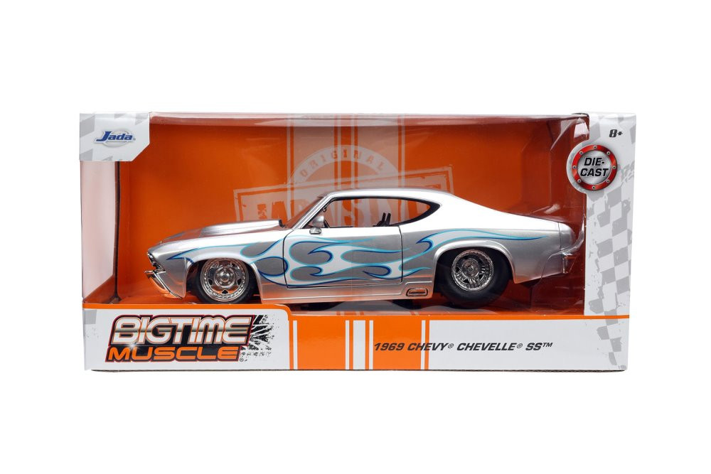 1969 Chevy Chevelle SS, Silver - Jada Toys 32702 - 1/24 scale Diecast Model  Toy Car