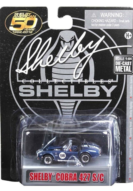 1965 Shelby Cobra 427 S/C #98, Blue Metallic and White - Shelby Collectibles SC705BU - 1/64 scale Diecast Model Toy Car