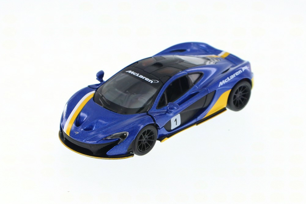 McLaren P1 with Prints, Blue - Kinsmart 5393DF - 1/36 Scale Diecast Model Toy Car