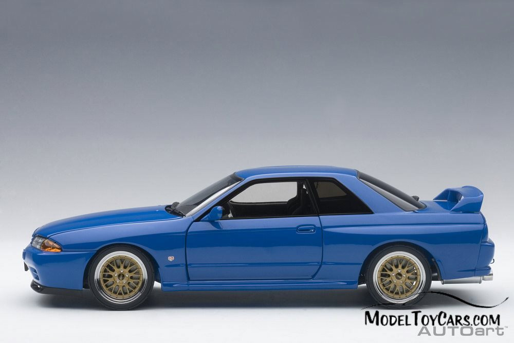 Nissan Skyline GT-R (R32) V-Spec II Tuned Version, Blue - AUTOart 77415 -  1/18 Scale Diecast Model Toy Car