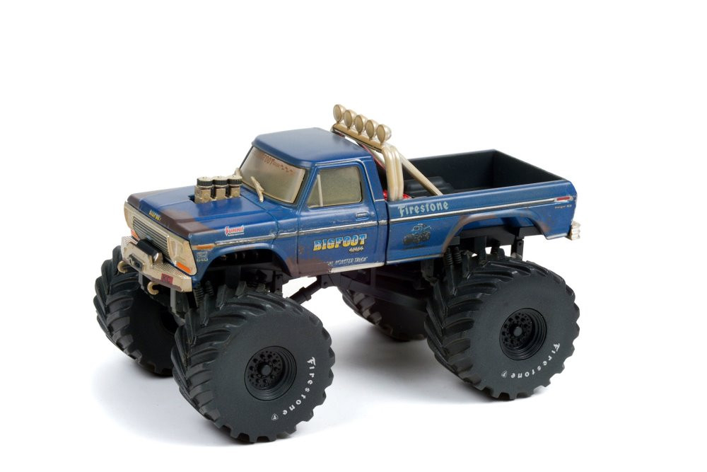 1974 Ford F-250 Pickup Dirty Version (w/66-inch Tires), Blue - Greenlight 88041 - 1/43 Diecast Car