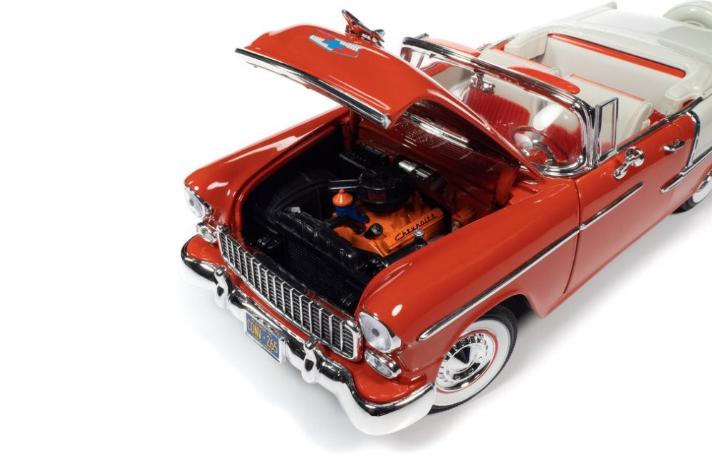 1955 Chevy Bel Air Convertible, Gypsy Red and India Ivory - Auto