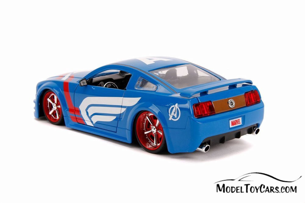 2006 Ford Mustang GT with Captain America Figure, Blue - 31187 - 1