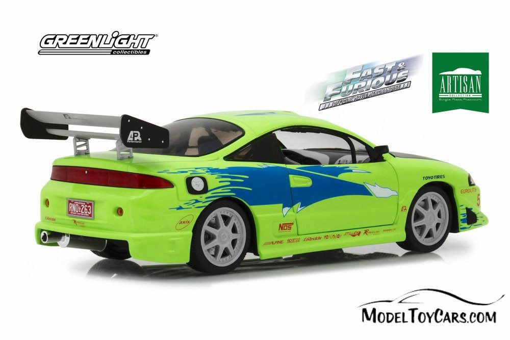 1995 Mitsubishi Eclipse, Fast and Furious - Greenlight 19039 - 1/18 Scale  Diecast Model Toy Car