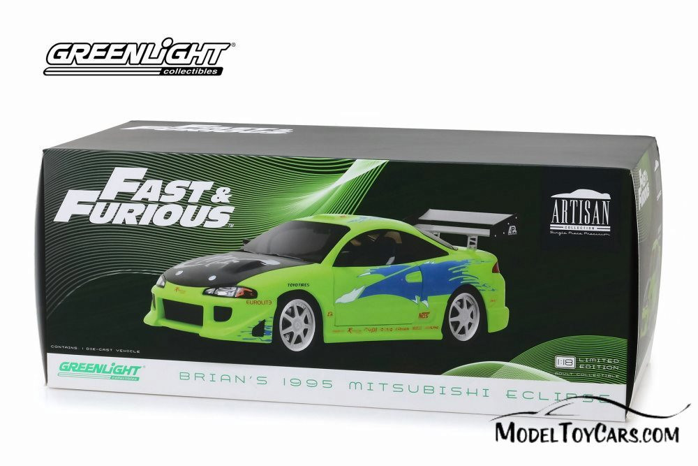 1995 Mitsubishi Eclipse, Fast and Furious - Greenlight 19039 - 1/18 Scale  Diecast Model Toy Car