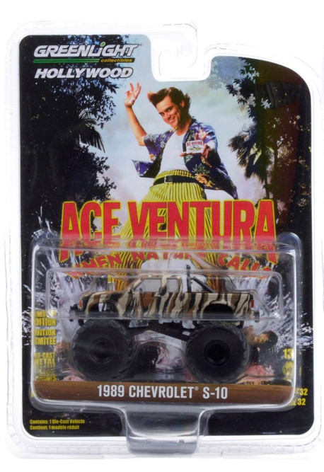 1989 Chevy S-10 Extended Cab Monster Truck, Ace Ventura: When Nature Calls - Greenlight 44920E/48 - 1/64 scale Diecast Model Toy Car
