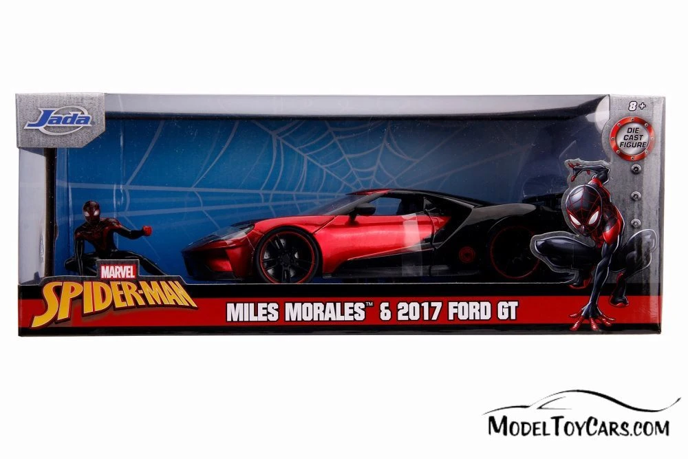 2007 Ford GT with Miles Morales Spider Man Figure - 31190/4 - 1/24 Scale Diecast Model Toy Car