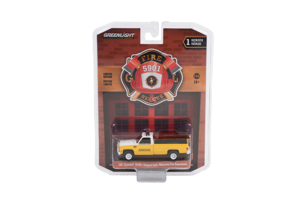 Sturgeon Lake Fire Department 1987 Chevy M1008and 67010C/48 1/64 scale Diecast Model Toy Car