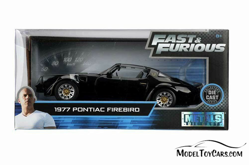 1977 Pontiac Firebird T-Top, Black - Jada 30756 - 1/24 scale Diecast Model Toy Car