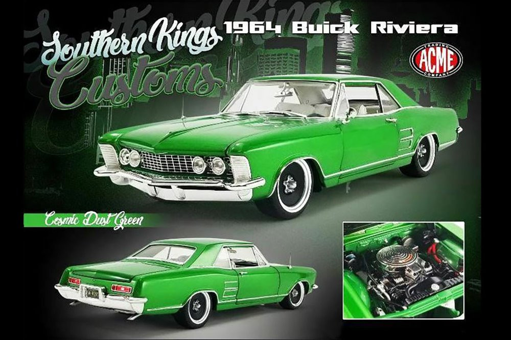 BUICK Riviera 1988 Grün Metall BOS 43280 1/43 Harz Resin